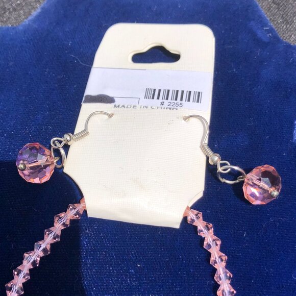 Jewelry Set Faceted Glass Beaded Rondelle Multi Colored Necklace Earrings New - Picture 6 of 8